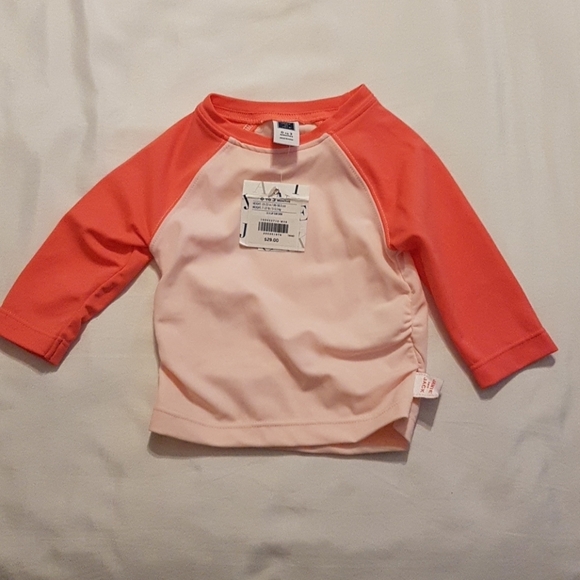 Janie and Jack 0-3 months girls swim rashguard - Picture 1 of 4